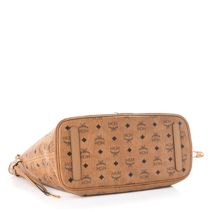 MCM Visetos Medium Liz Reversible Shopper Tote Cognac 7 of 10
