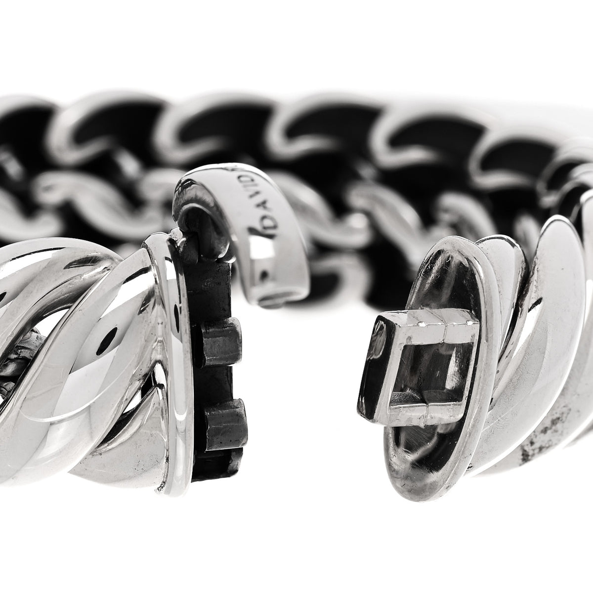 Sterling Silver 20mm Sculpted Cable Link Bracelet