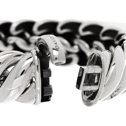 David Yurman Sterling Silver 20mm Sculpted Cable Link Bracelet 3 of 5