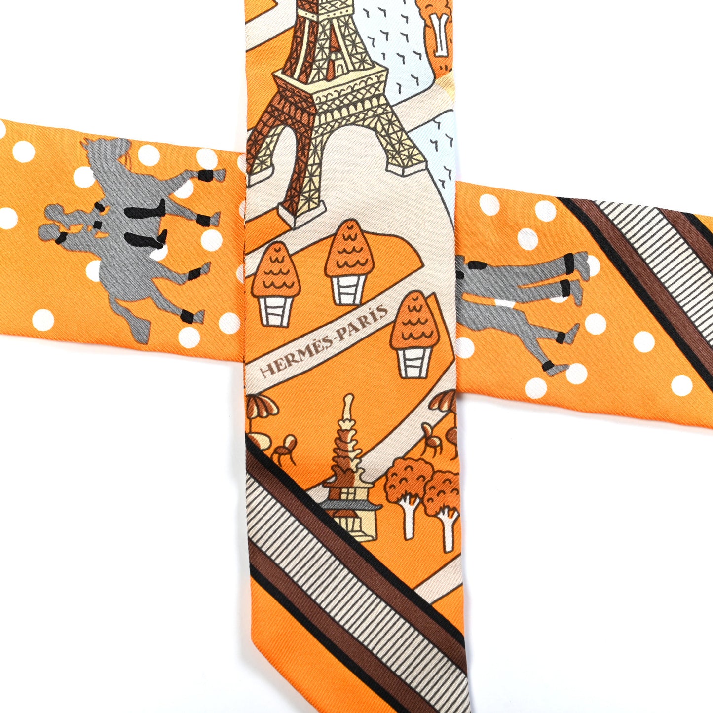Silk Les Nouveaux Amoureux de Paris Twilly Orange Ciel Beige