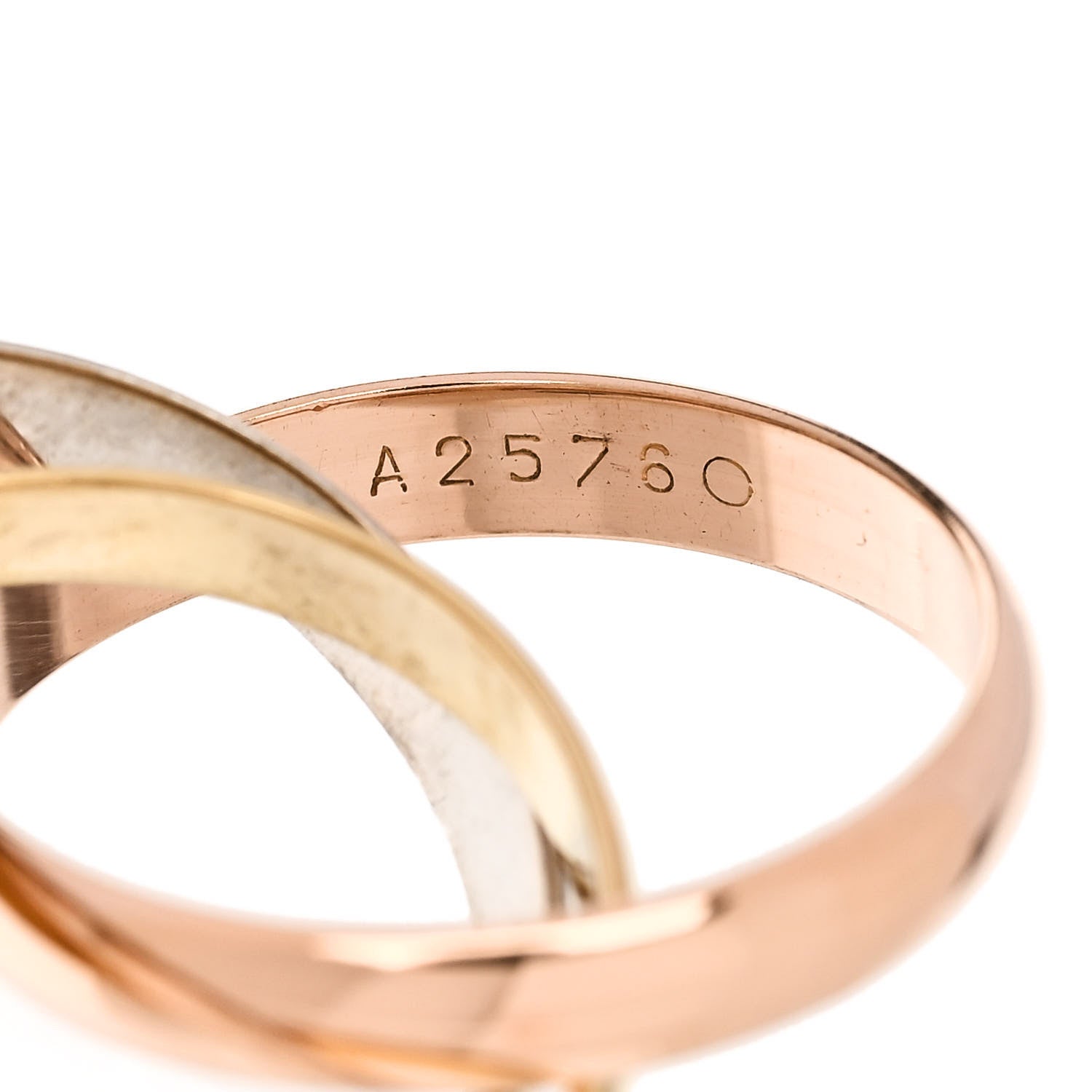 Cartier 18K Pink Yellow White Gold Classic Les Must De Cartier Trinity Ring 52 6 4 of 5