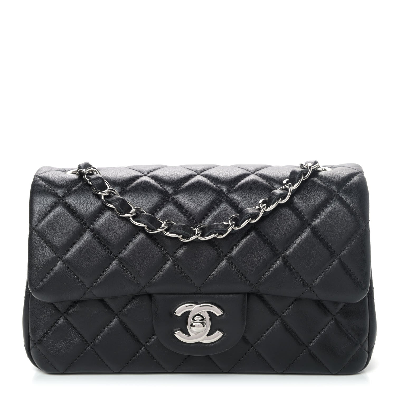 Chanel Lambskin Quilted Mini Rectangular Flap Black 1 of 4