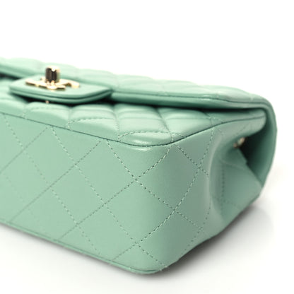 Chanel Lambskin Quilted Mini Rectangular Flap Light Green 10 of 10