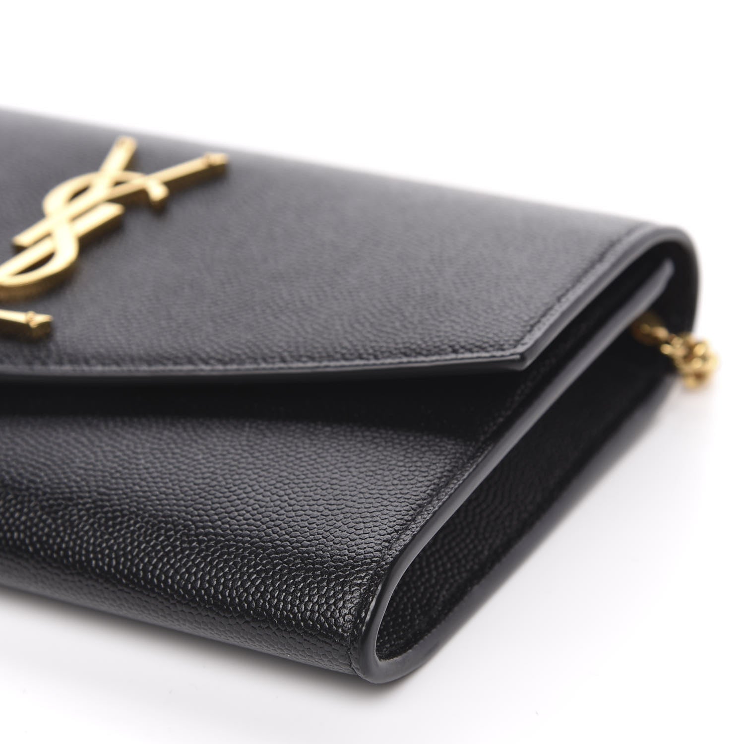 Saint Laurent Grain De Poudre Uptown Chain Wallet Black 9 of 10