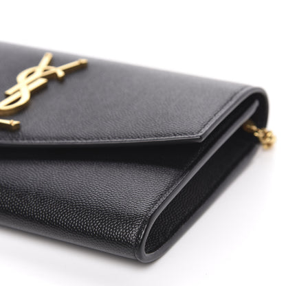 Saint Laurent Grain De Poudre Uptown Chain Wallet Black 9 of 10