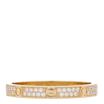 Cartier 18K Yellow Gold Diamond 2.6mm LOVE Paved Band Ring 55 7.25 1 of 5