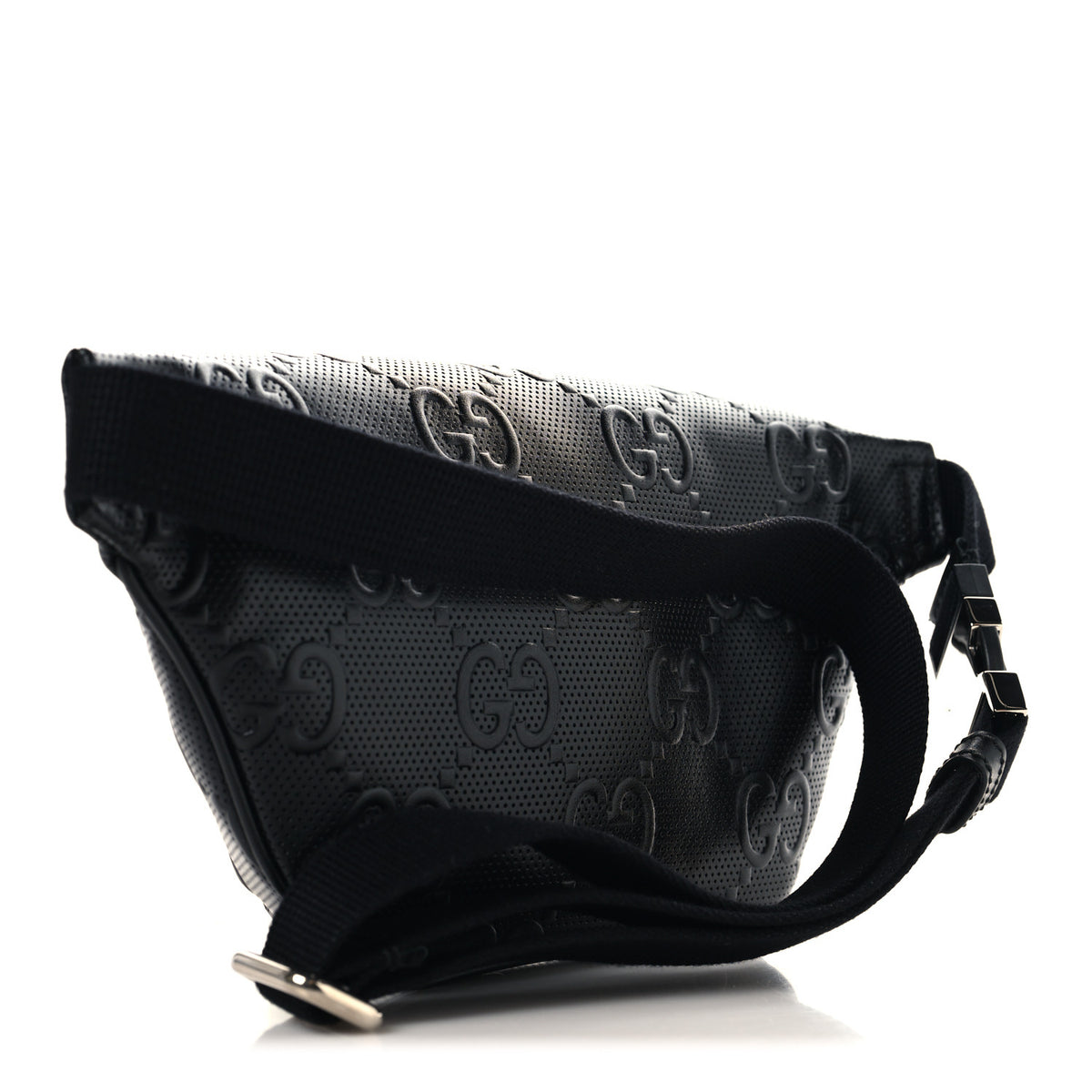 Gucci Calfskin GG Tennis Embossed Belt Bag Black 2 of 10
