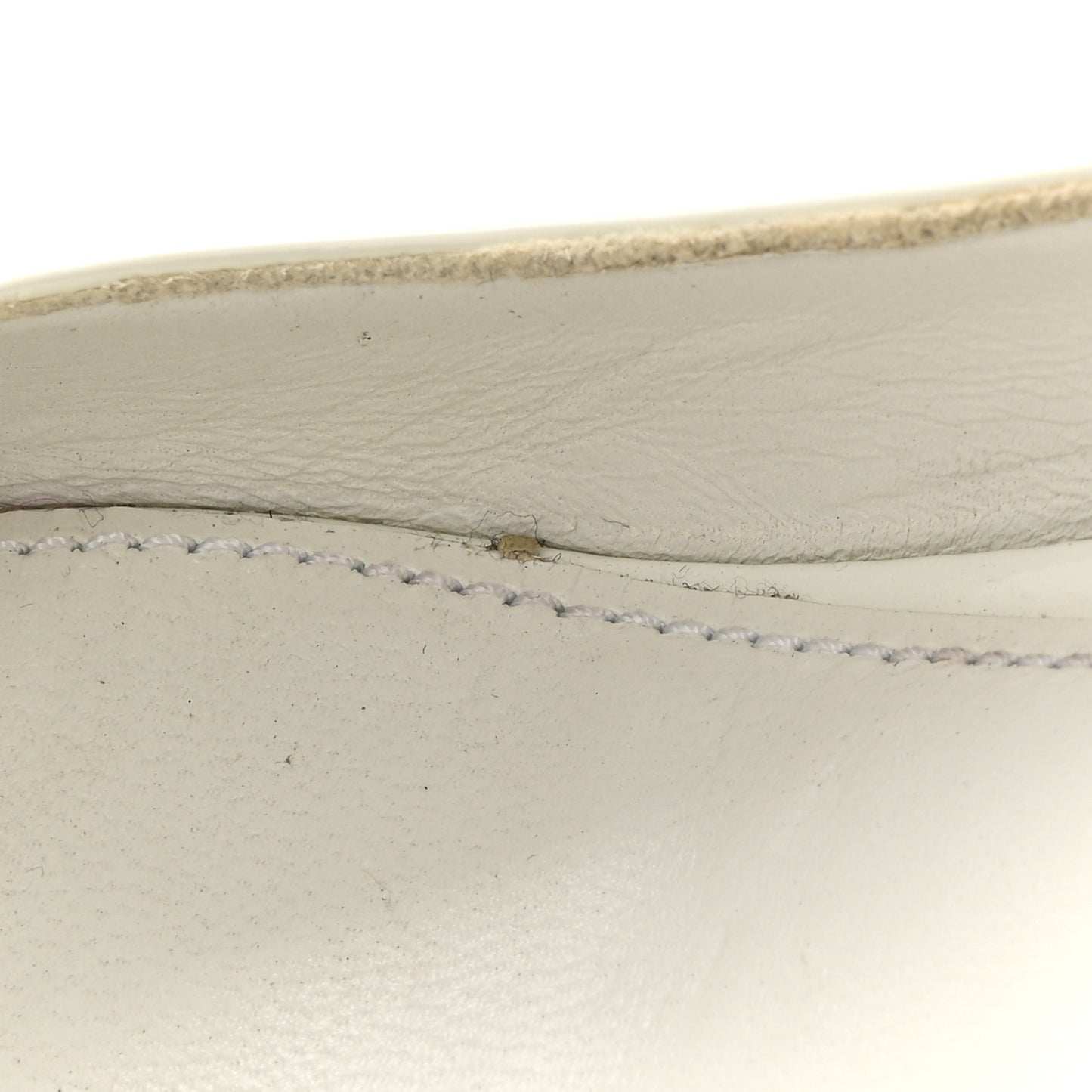 Patent Calfskin Logo Pointed Toe Slingback Wedges 40.5 White