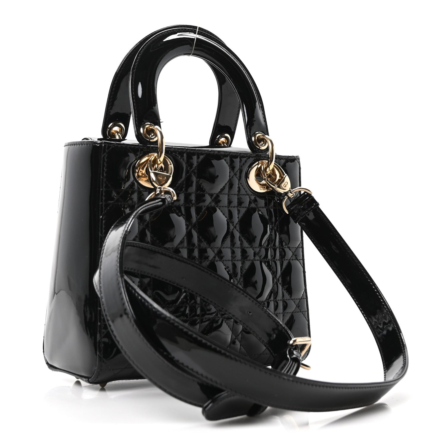 Christian Dior Patent Cannage Small Lady Dior Black 3 of 10