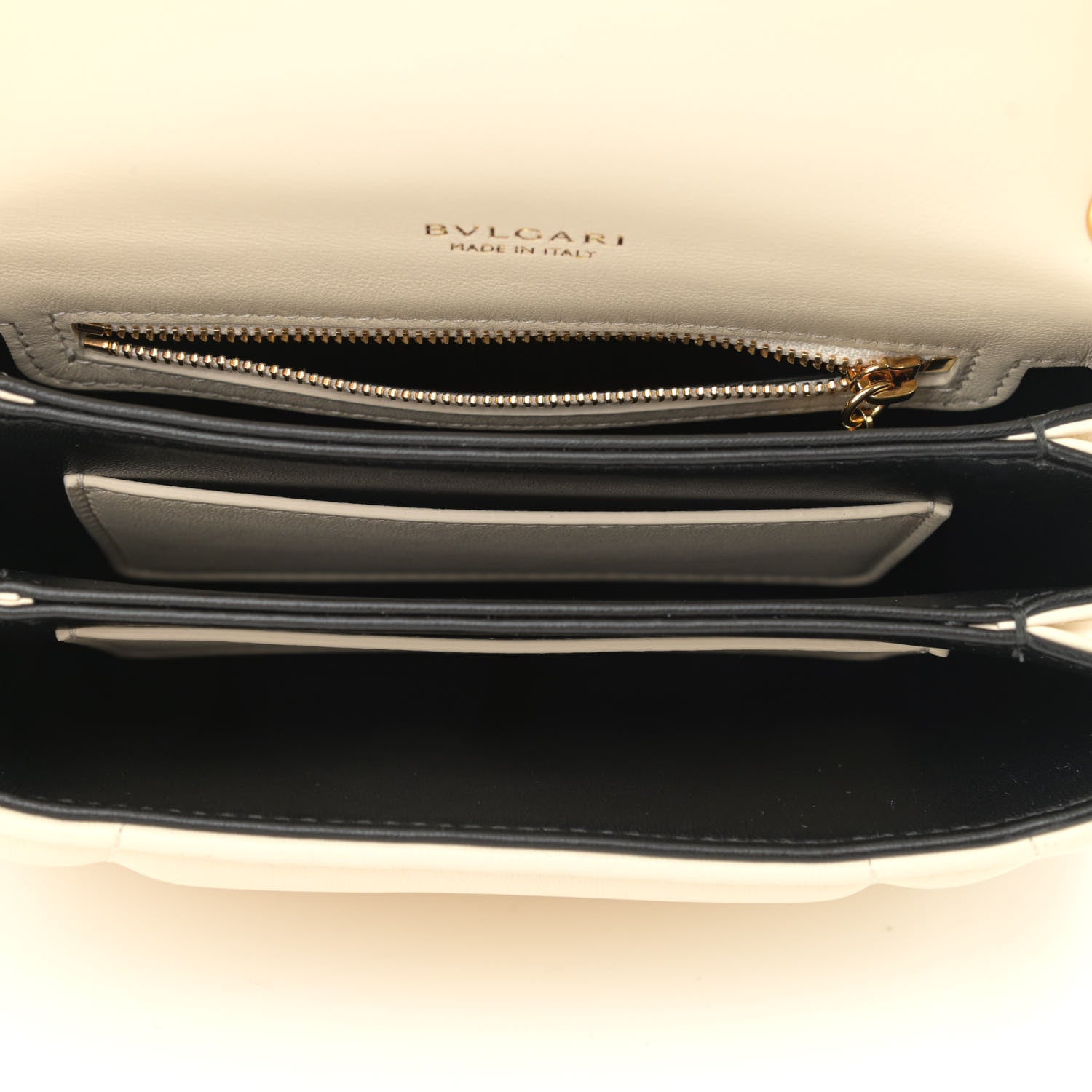 Bulgari Calfskin Matelasse Serpenti Reverse Crossbody Bag Ivory Opal 6 of 11
