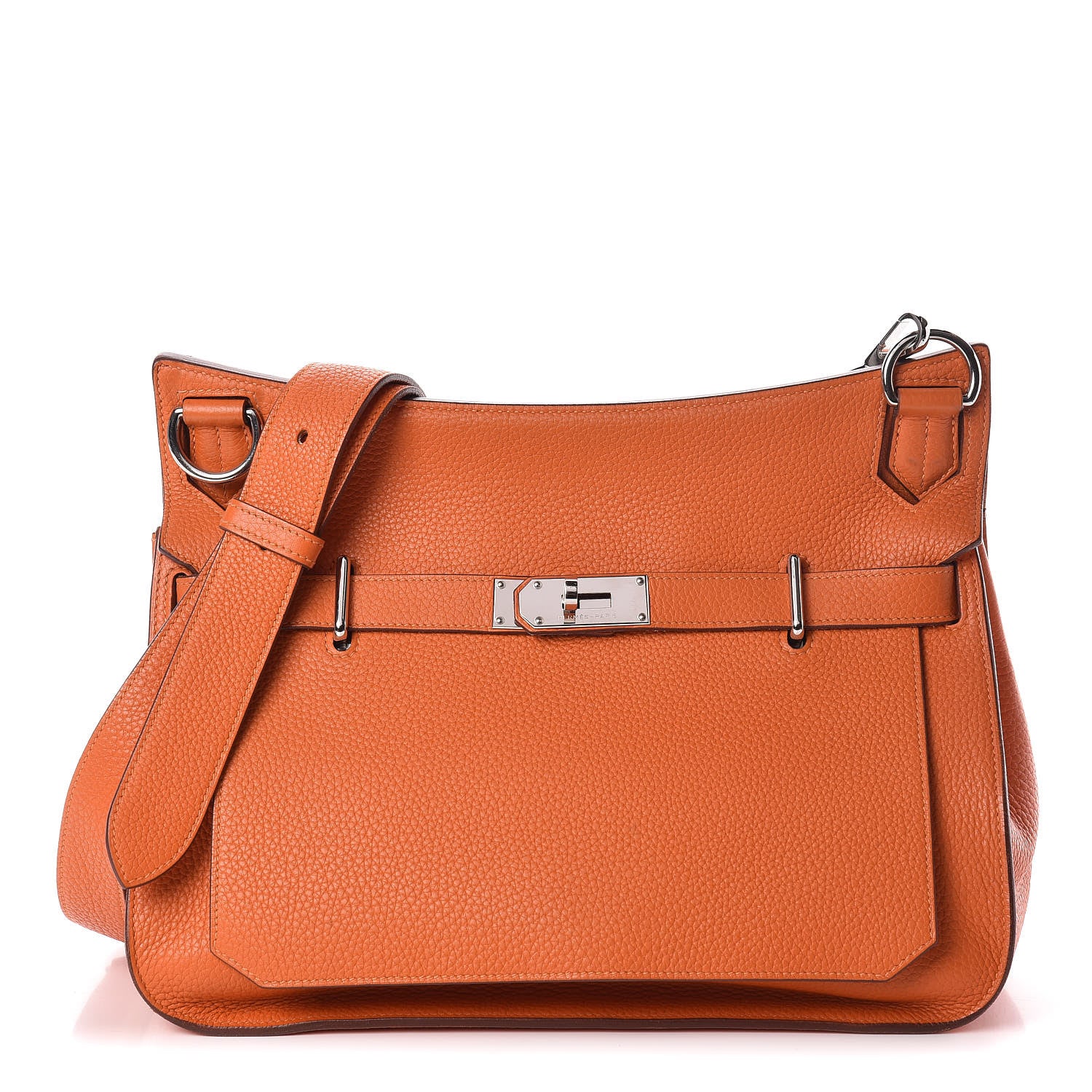 Hermes Taurillon Clemence Jypsiere 34 Orange 1 of 9