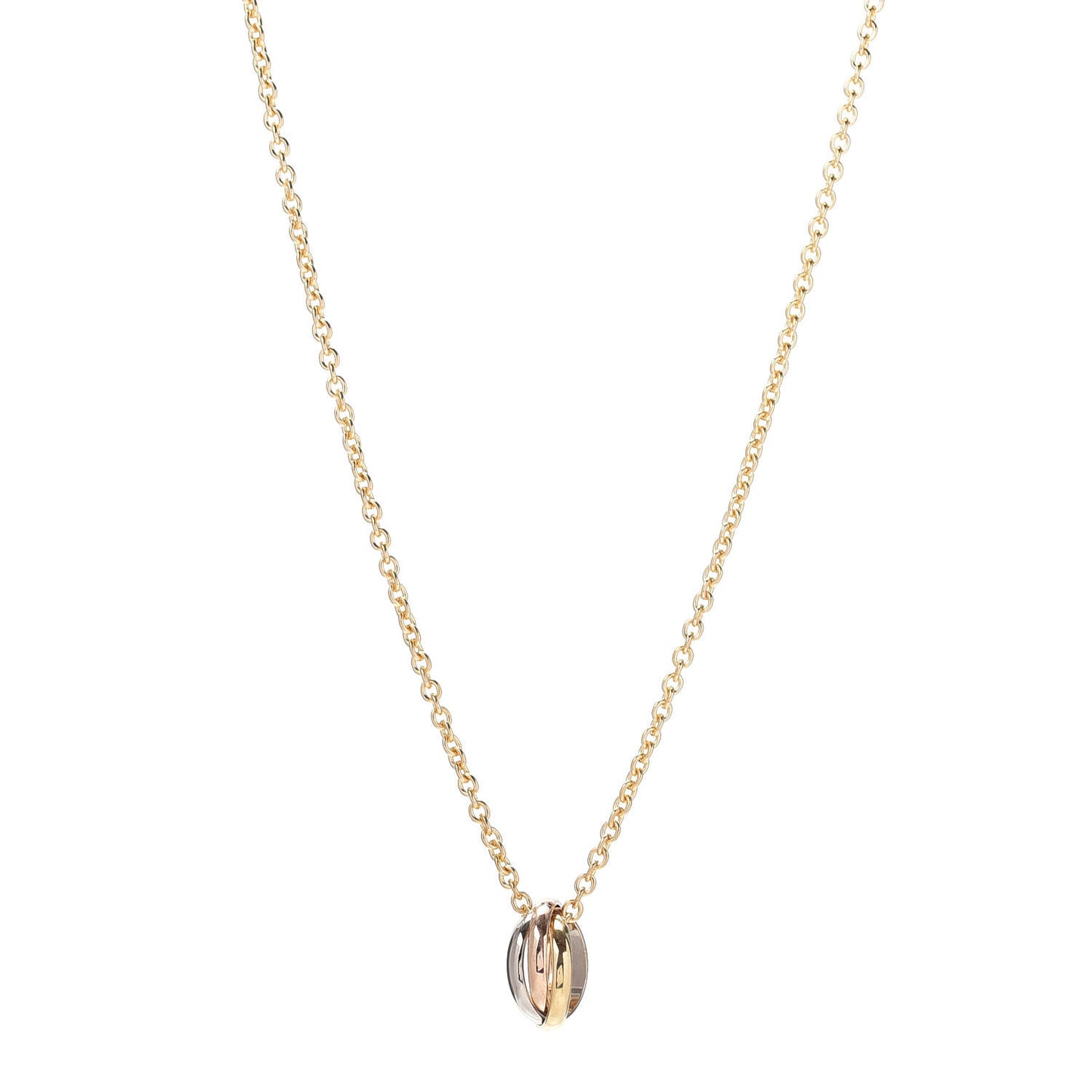 18K Pink Yellow White Gold Baby Trinity Pendant Necklace