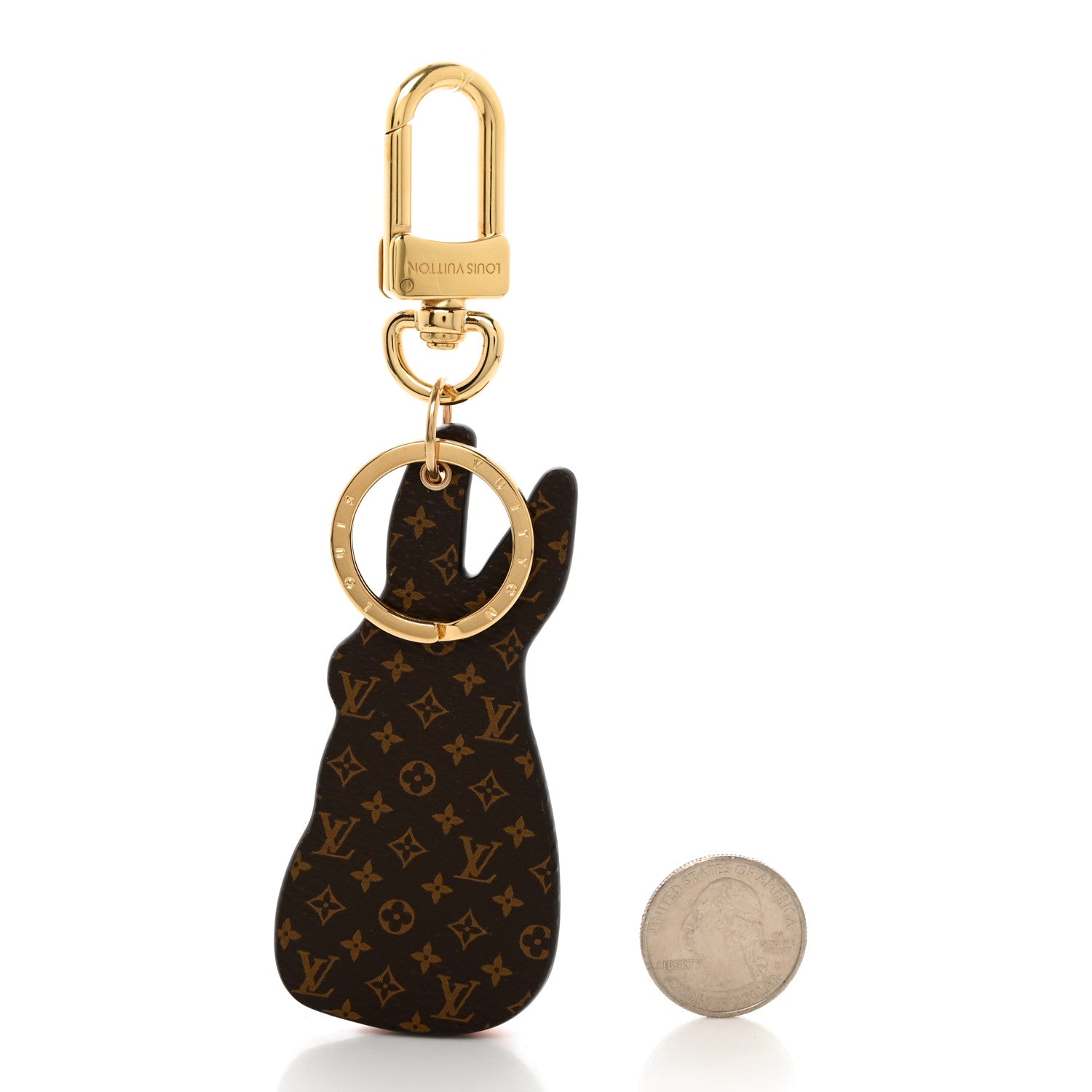 Louis Vuitton Calfskin Monogram LV Animals Bunny Bag Charm Key Holder Pale Pink 2 of 5