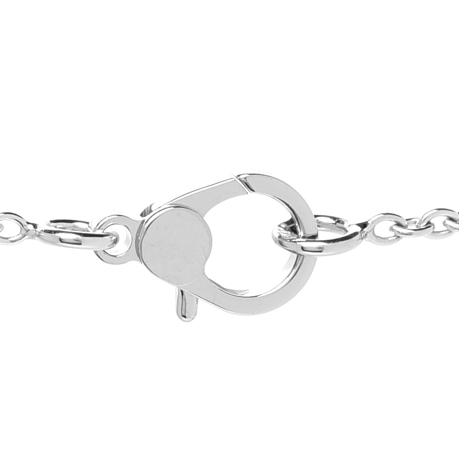 Hermes 18K White Gold Diamond Finesse Pendant Necklace 5 of 6