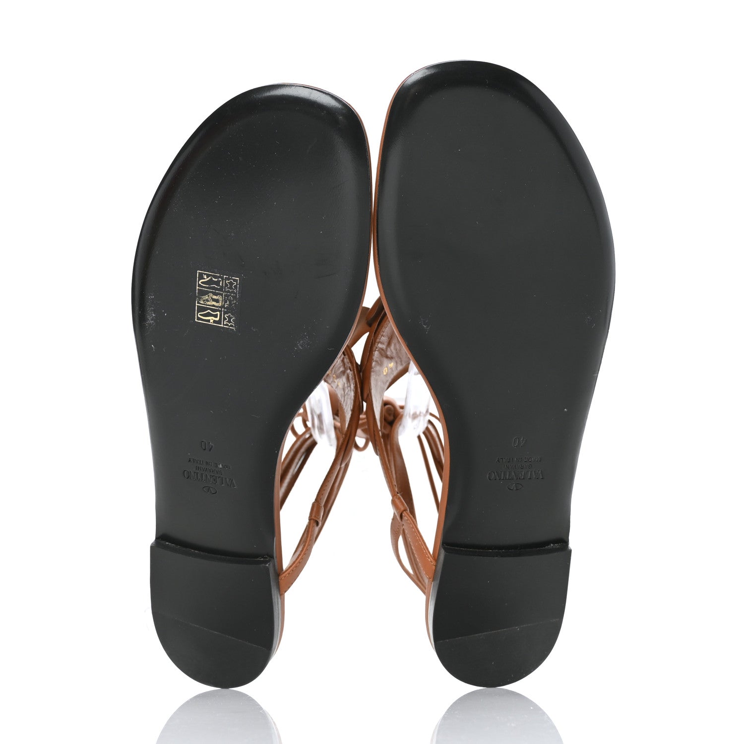 Valentino Garavani Calfskin Atelier 03 Rose Edition Ankle Tie Thong Sandals 40 Cuoio 5 of 8