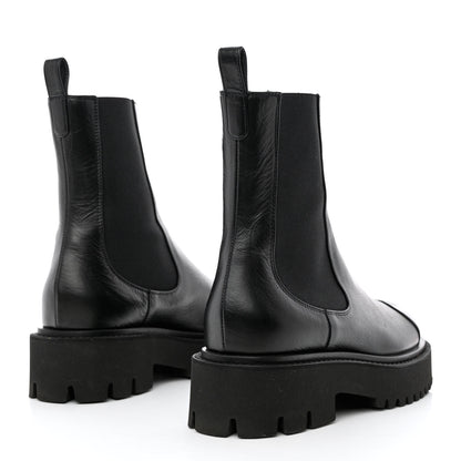 Chanel Crumpled Calfskin Patent Cap Toe Short Boots 37 Black 4 of 9