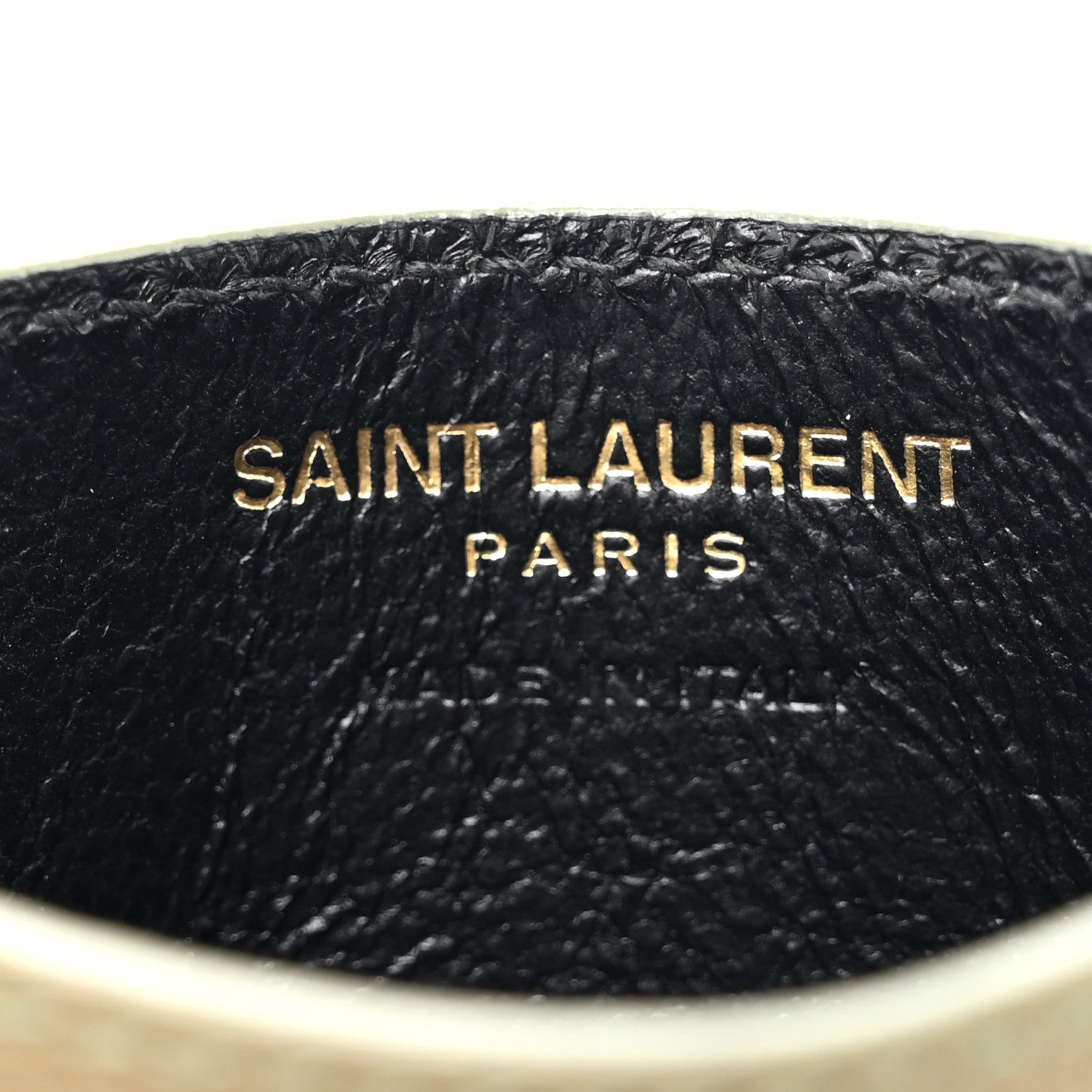 Saint Laurent Grain De Poudre Matelasse Chevron Monogram Credit Card Case Light Sage 6 of 8