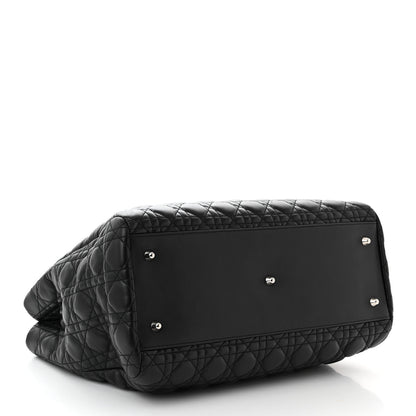 Christian Dior Lambskin Cannage Medium Dior Soft Shopping Tote Black 4 of 11