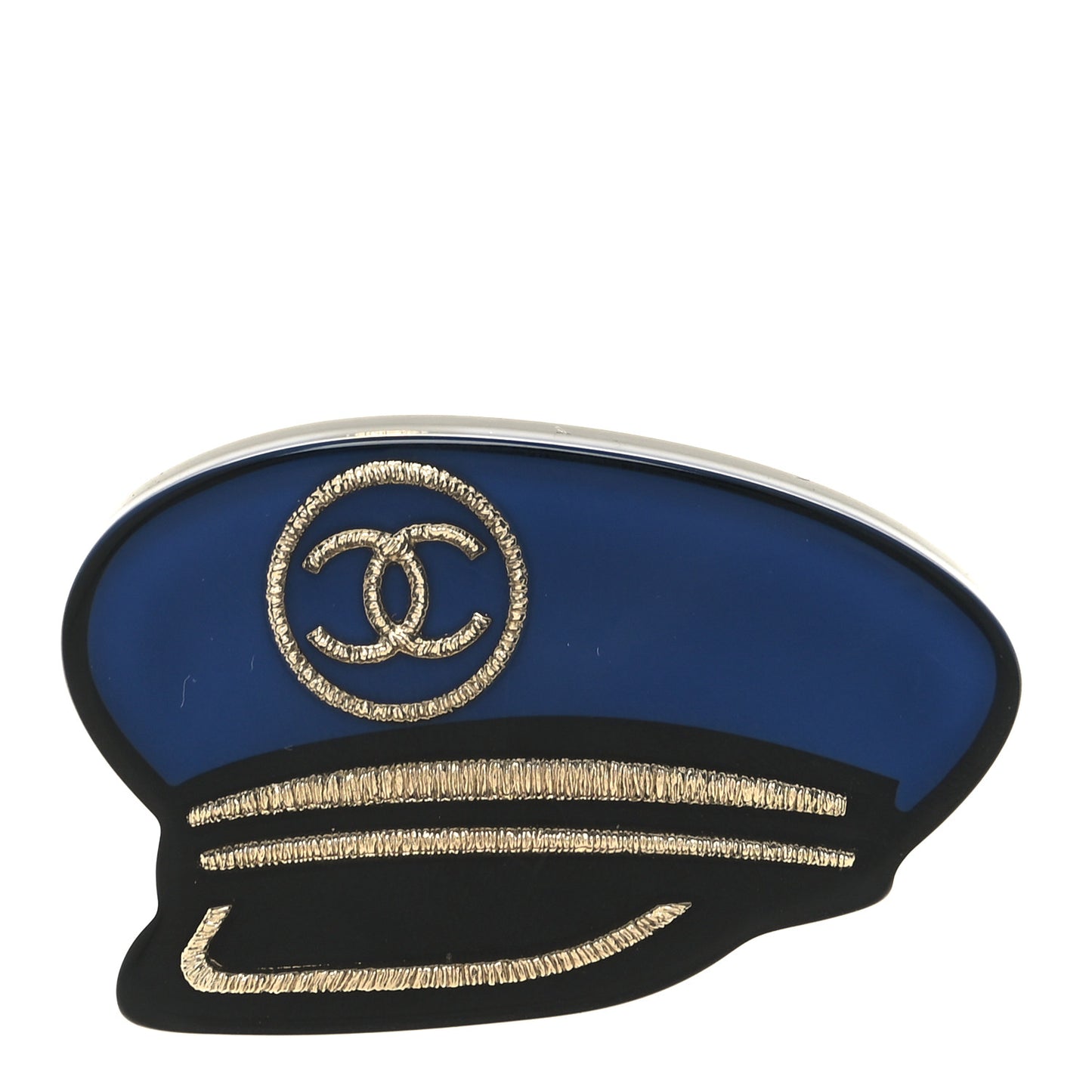 Enamel Hat Brooch Blue
