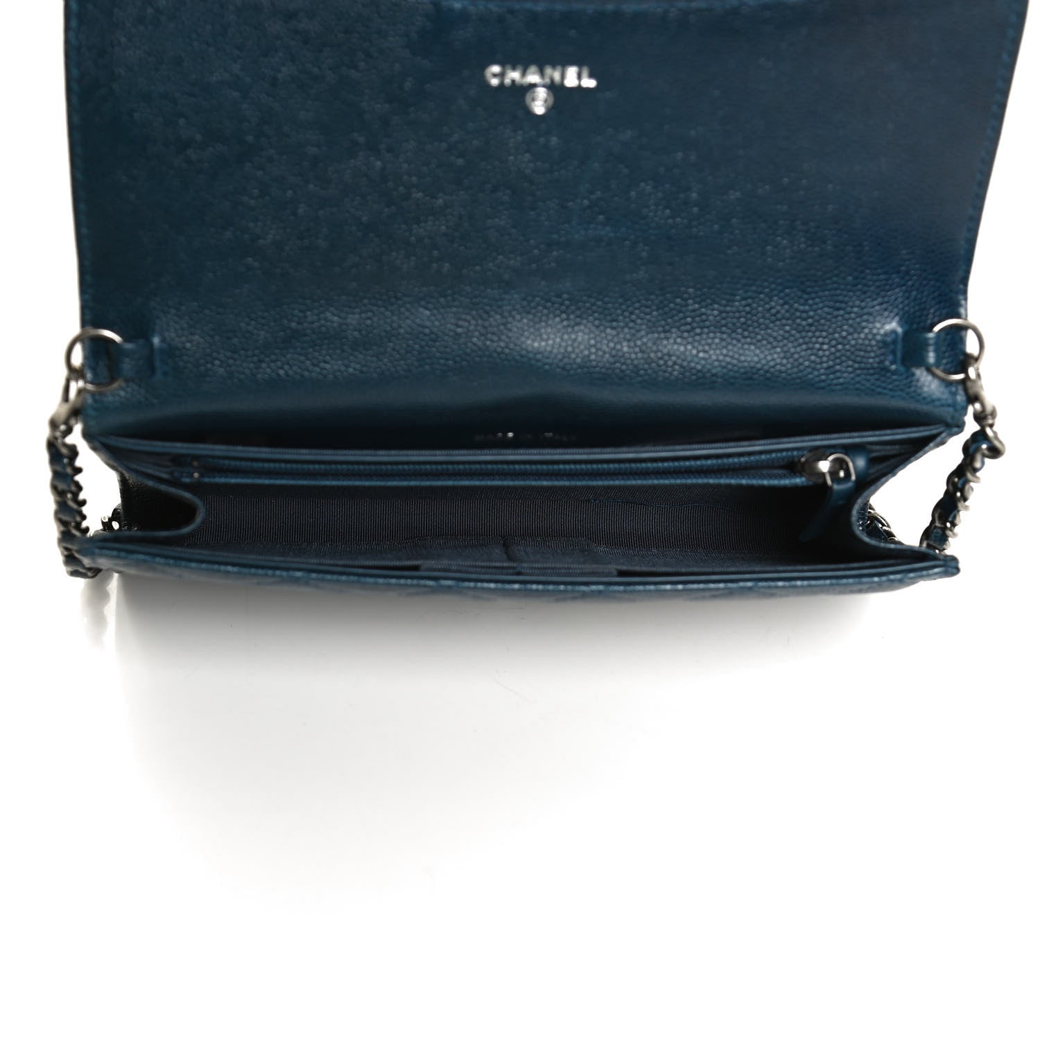 Chanel Caviar Quilted Wallet on Removable Chain Navy 4 of 10
