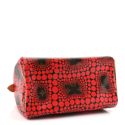 Louis Vuitton Monogram Kusama Town Speedy 30 Red 4 of 16