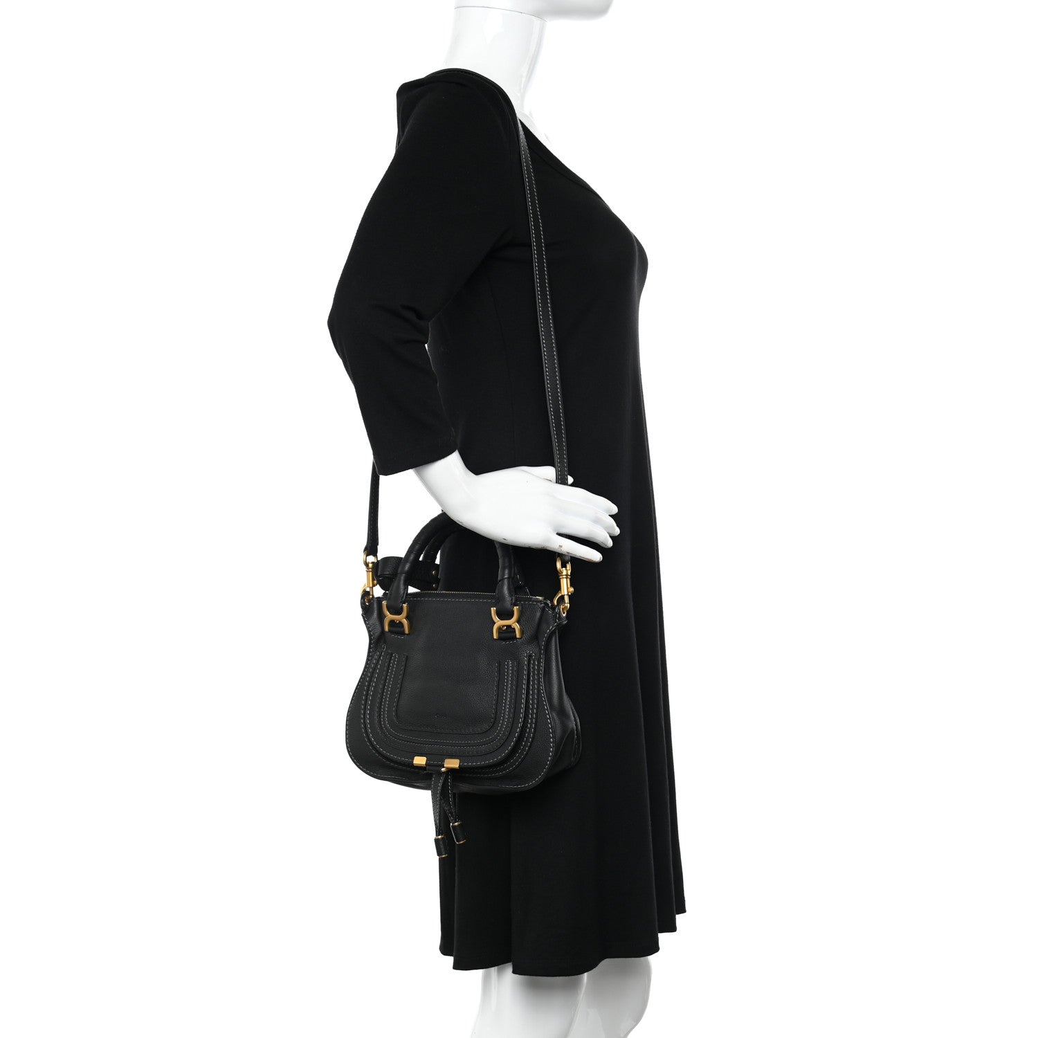 Chloe Calfskin Mini Marcie Satchel Black 2 of 9