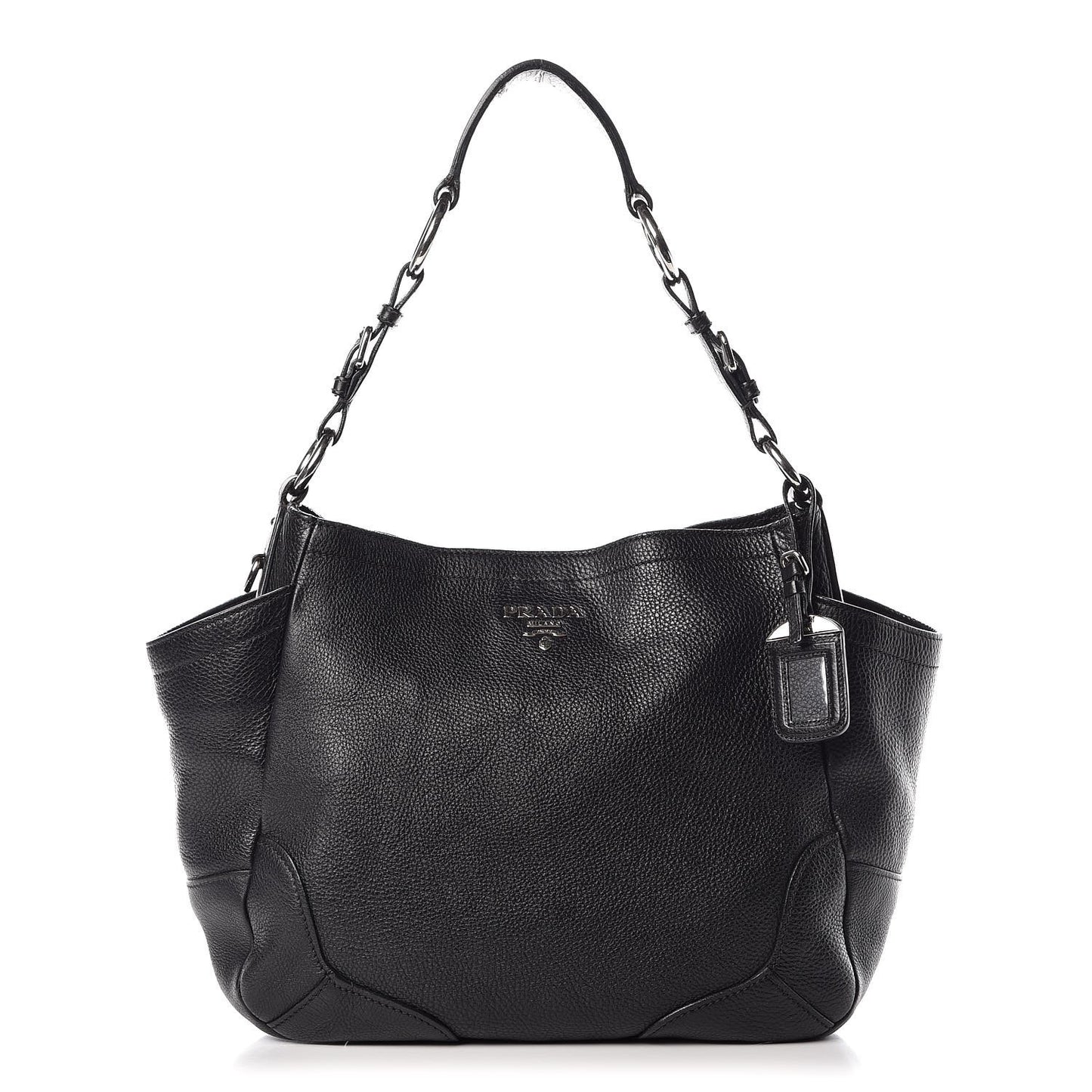 Vitello Daino Side Pocket Hobo Black