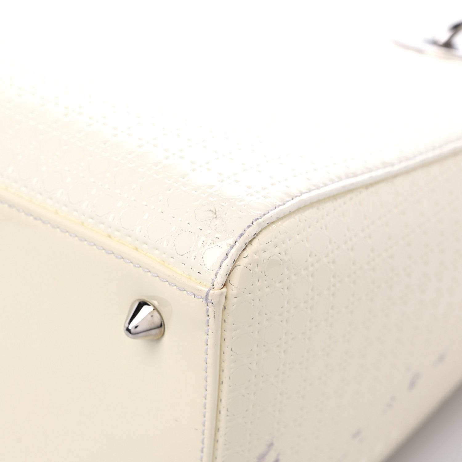 Christian Dior Patent Micro-Cannage Medium Lady Dior White 10 of 13