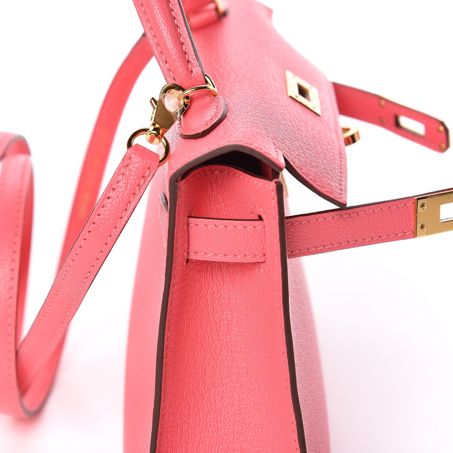 Hermes Chevre Mysore Mini Kelly Sellier 20 Rose Lipstick 17 of 29