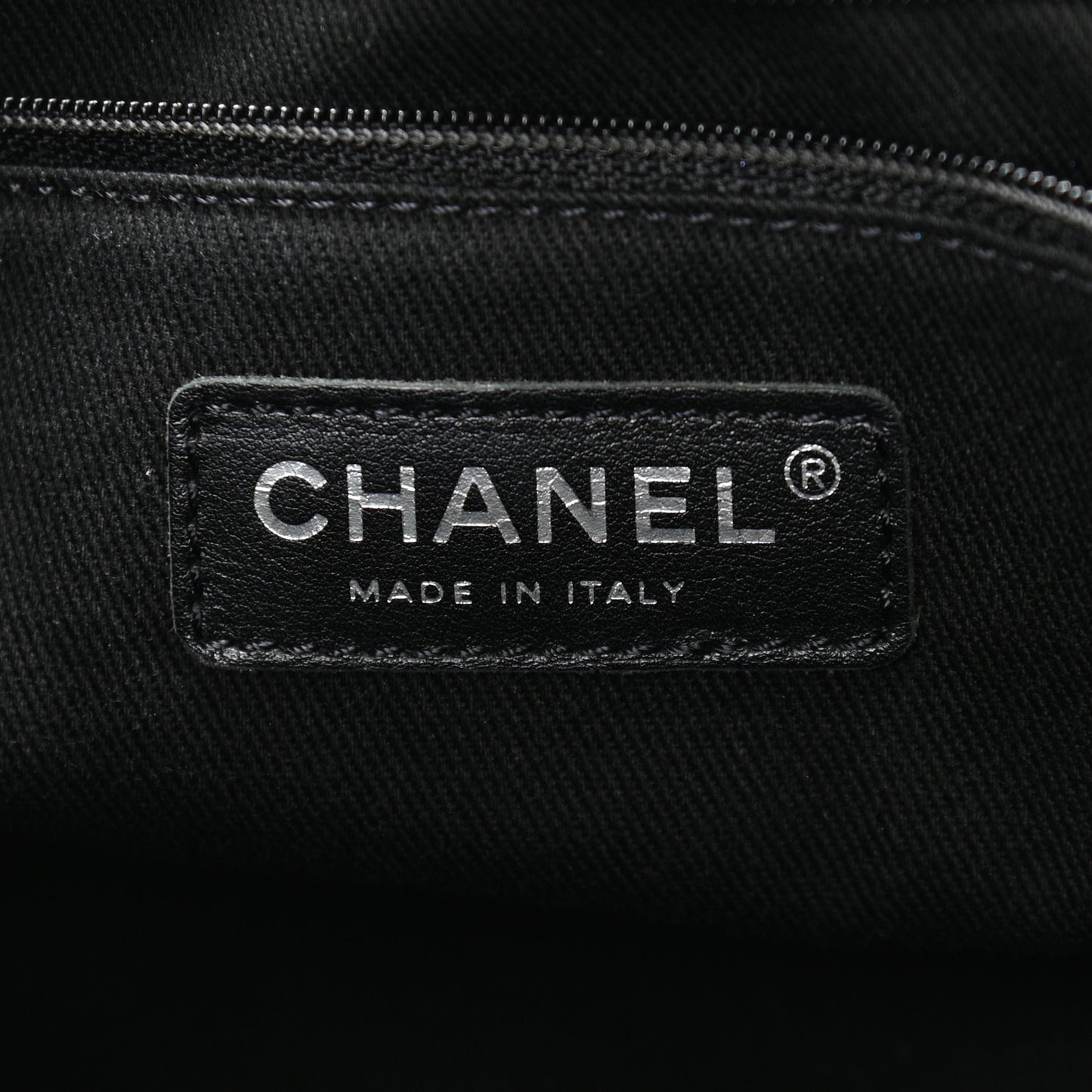 Sheepskin Quilted Chain Handle Large Shopping Tote Black