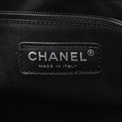 Chanel Sheepskin Quilted Chain Handle Large Shopping Tote Black 6 of 10