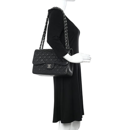 Chanel Caviar Quilted Jumbo Double Flap Black 2 of 11
