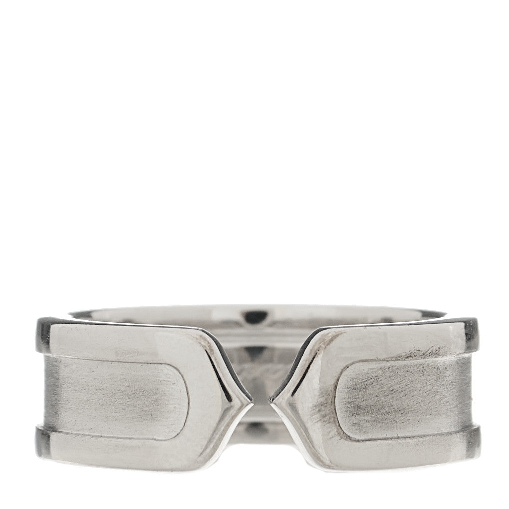 18K White Gold 6.5mm C De Cartier Ring 50 5.5