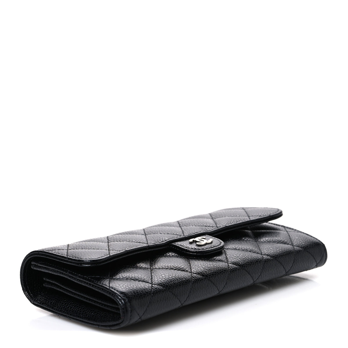 Chanel Caviar Quilted Large Gusset Flap Wallet Black 4 of 8
