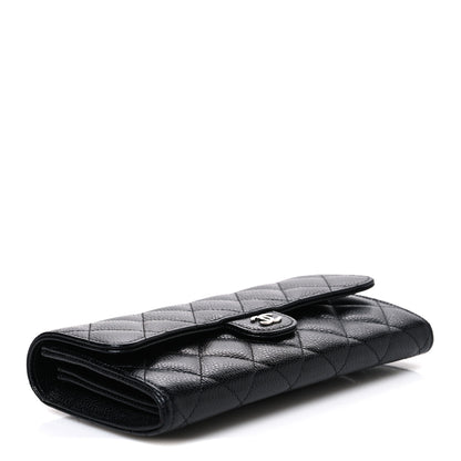 Chanel Caviar Quilted Large Gusset Flap Wallet Black 4 of 8