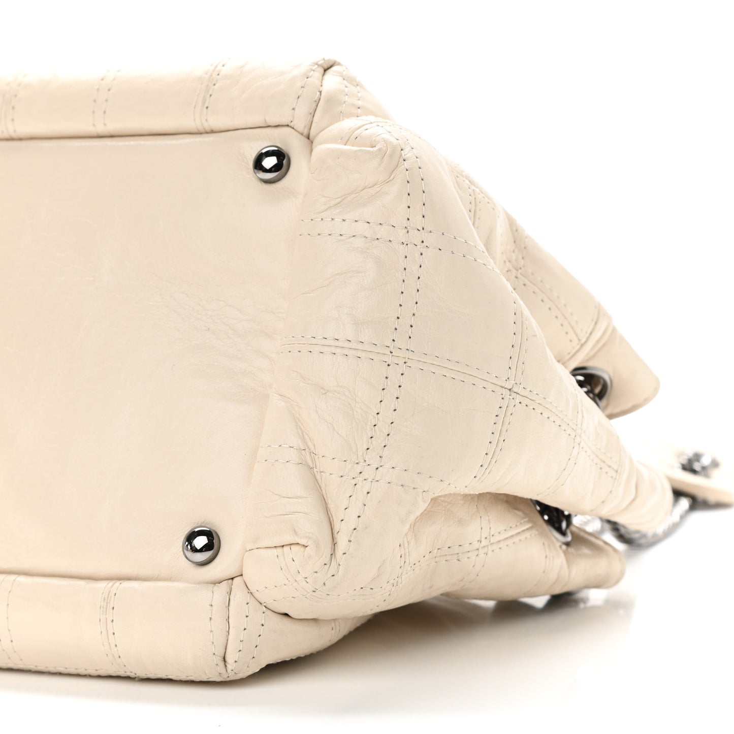 Lambskin LAX East West Shoulder Bag Ivory