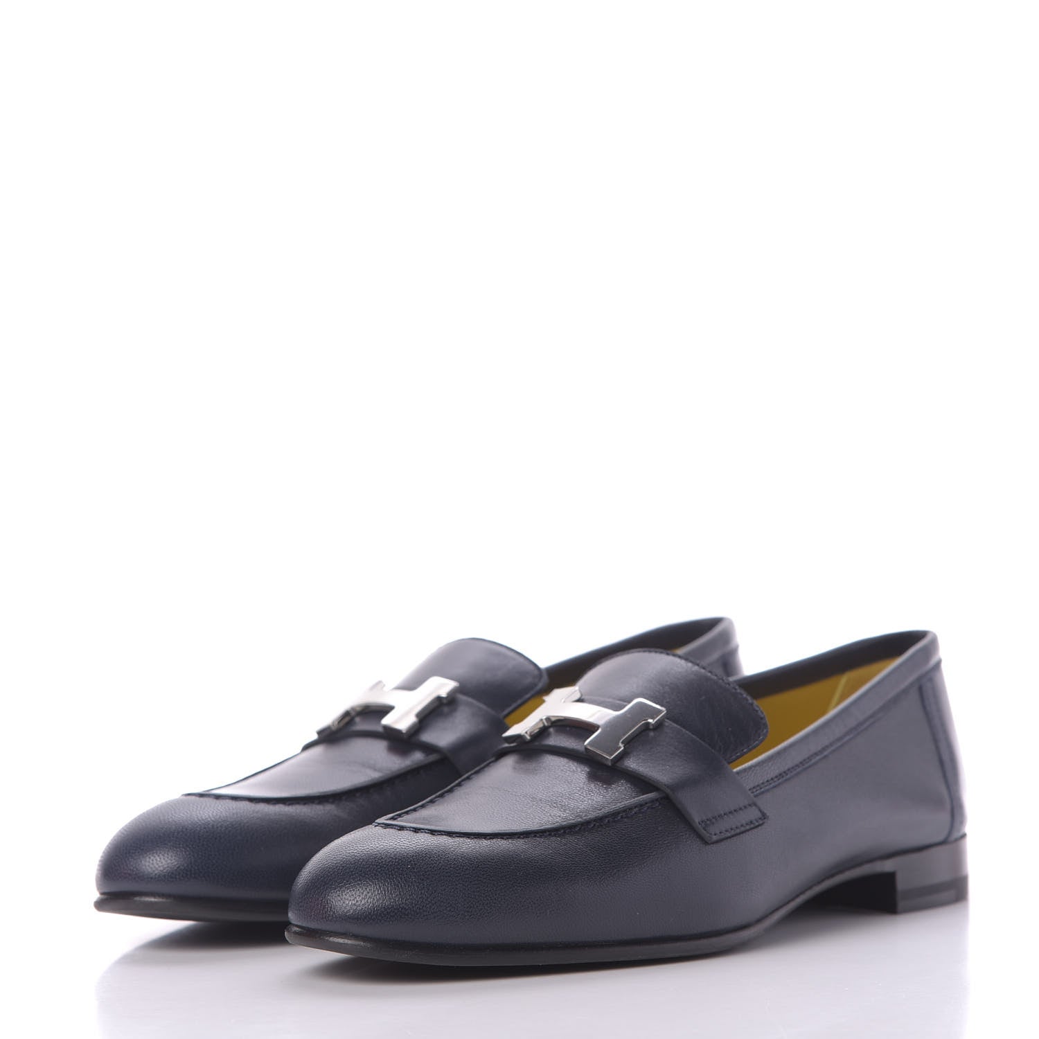 Hermes Goatskin Paris Loafers 36.5 Marine 2 of 10