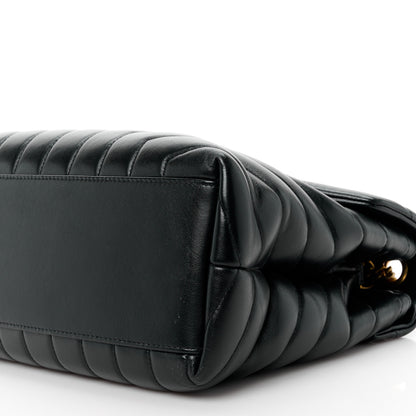 Saint Laurent SAINT LAURENT Calfskin Y Quilted Monogram Medium Loulou Chain Satchel Black 11 of 11