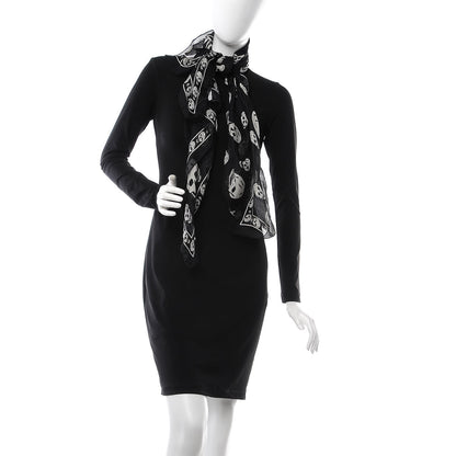 Alexander McQueen Silk Chiffon Skull Scarf Black Ivory 2 of 4