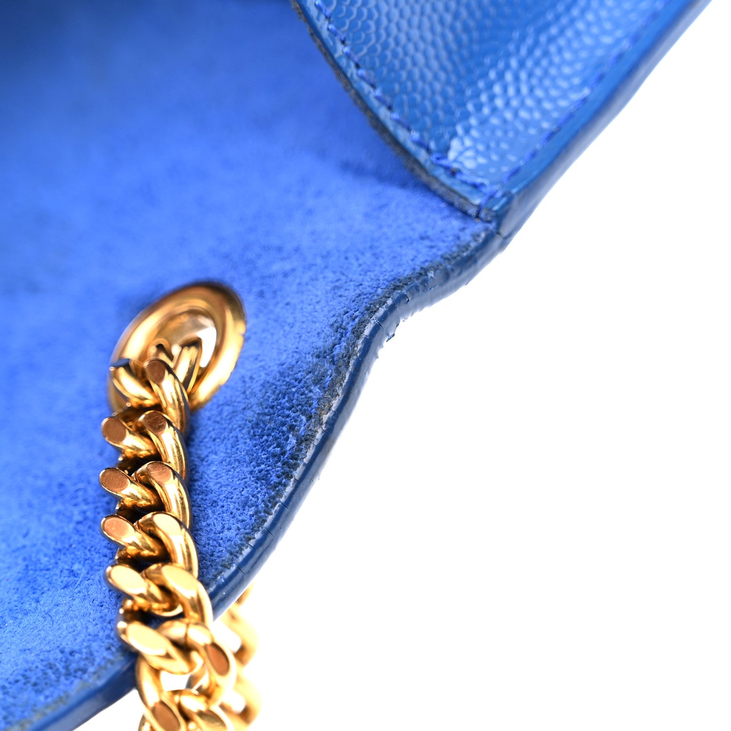 Saint Laurent Grain De Poudre Small Classic Monogram Kate Satchel Royal Blue 15 of 16