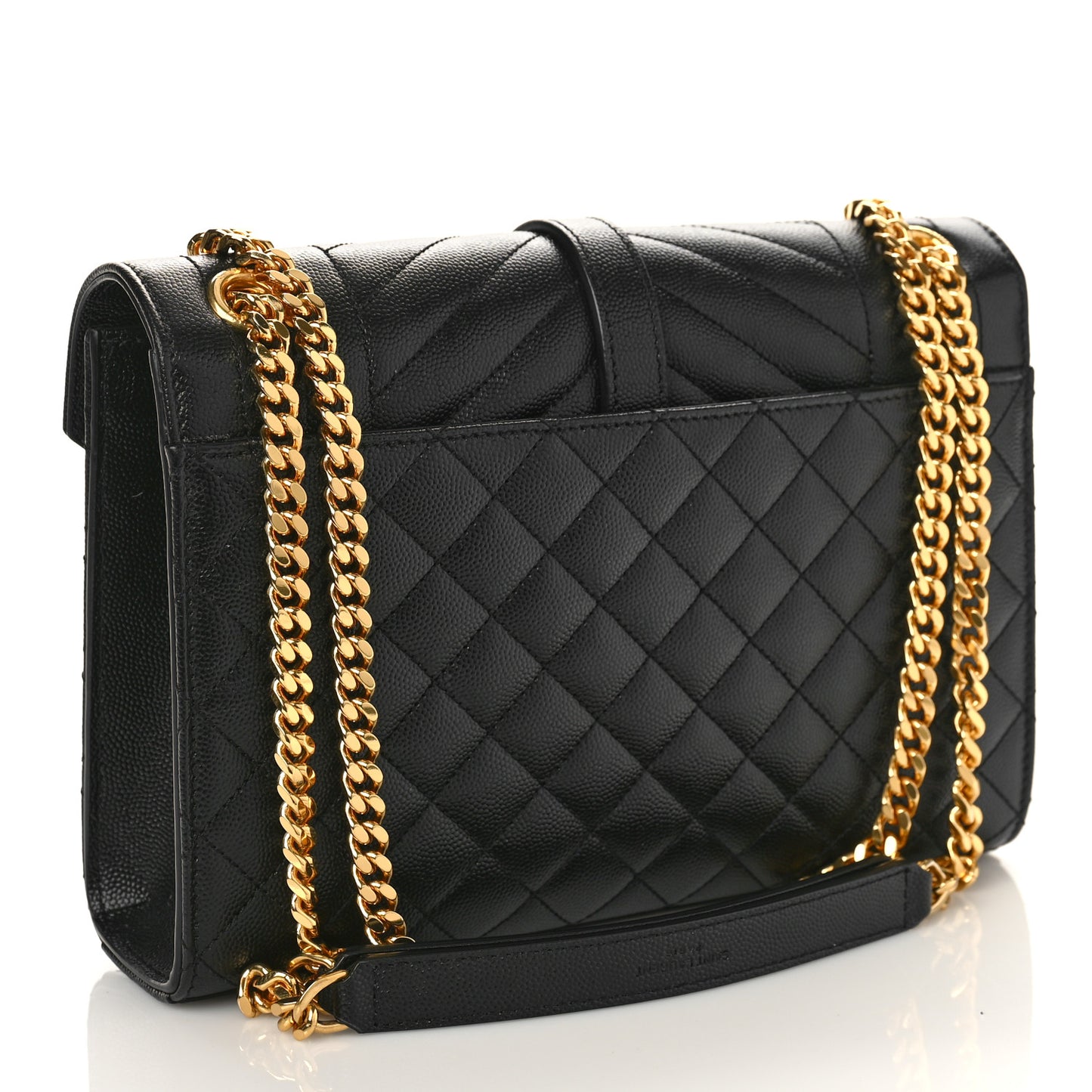 Grain De Poudre Textured Mixed Matelasse Triquilt Medium Monogram Satchel Black