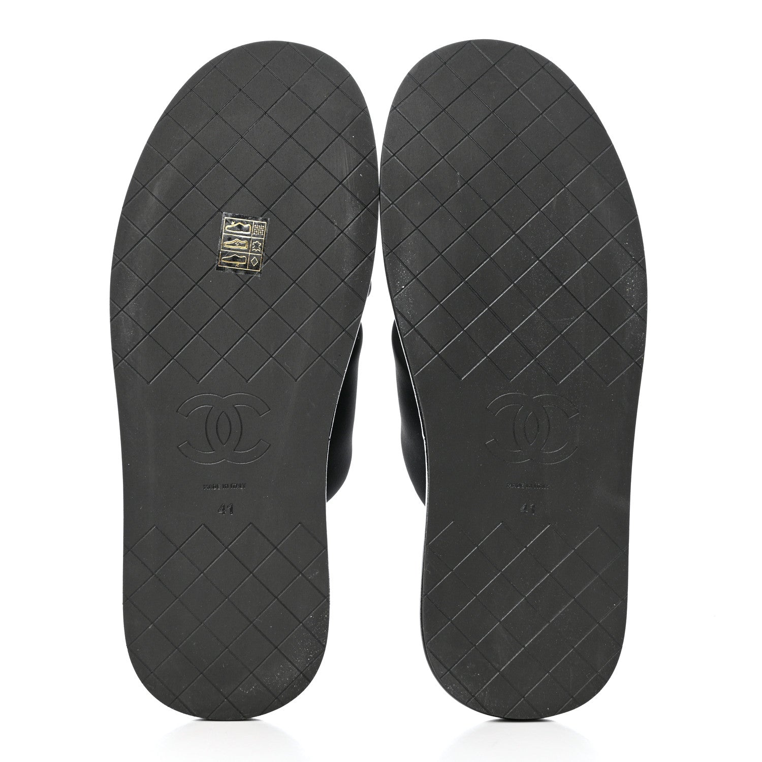 Chanel Fabric CC Mules Sandals 41 Black 5 of 10
