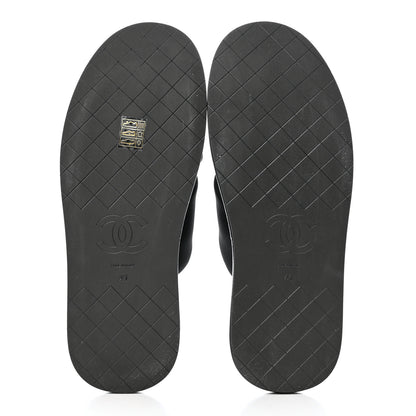 Chanel Fabric CC Mules Sandals 41 Black 5 of 10