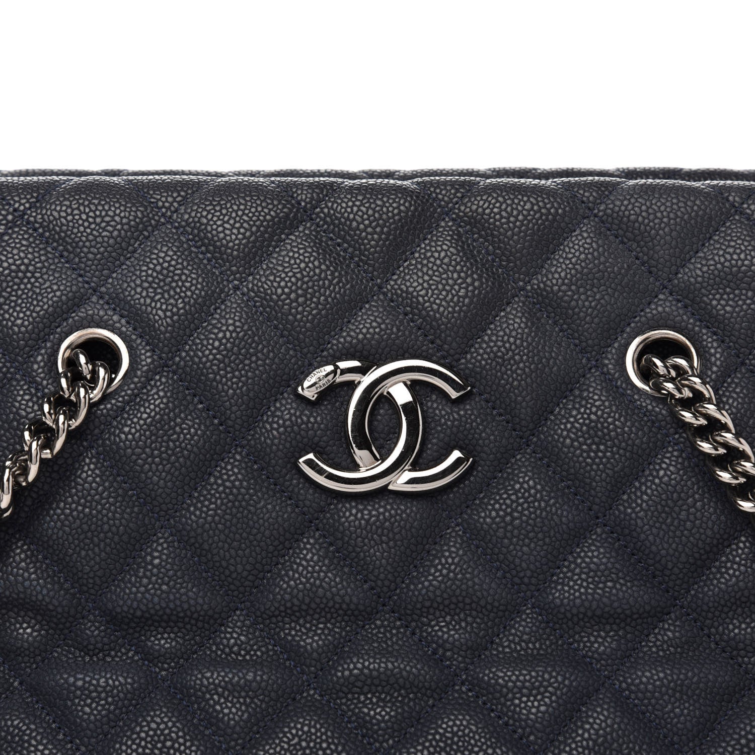 Chanel Iridescent Caviar Quilted Lady Pearly Tote Navy 10 of 10