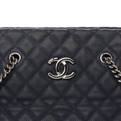 Chanel Iridescent Caviar Quilted Lady Pearly Tote Navy 10 of 10