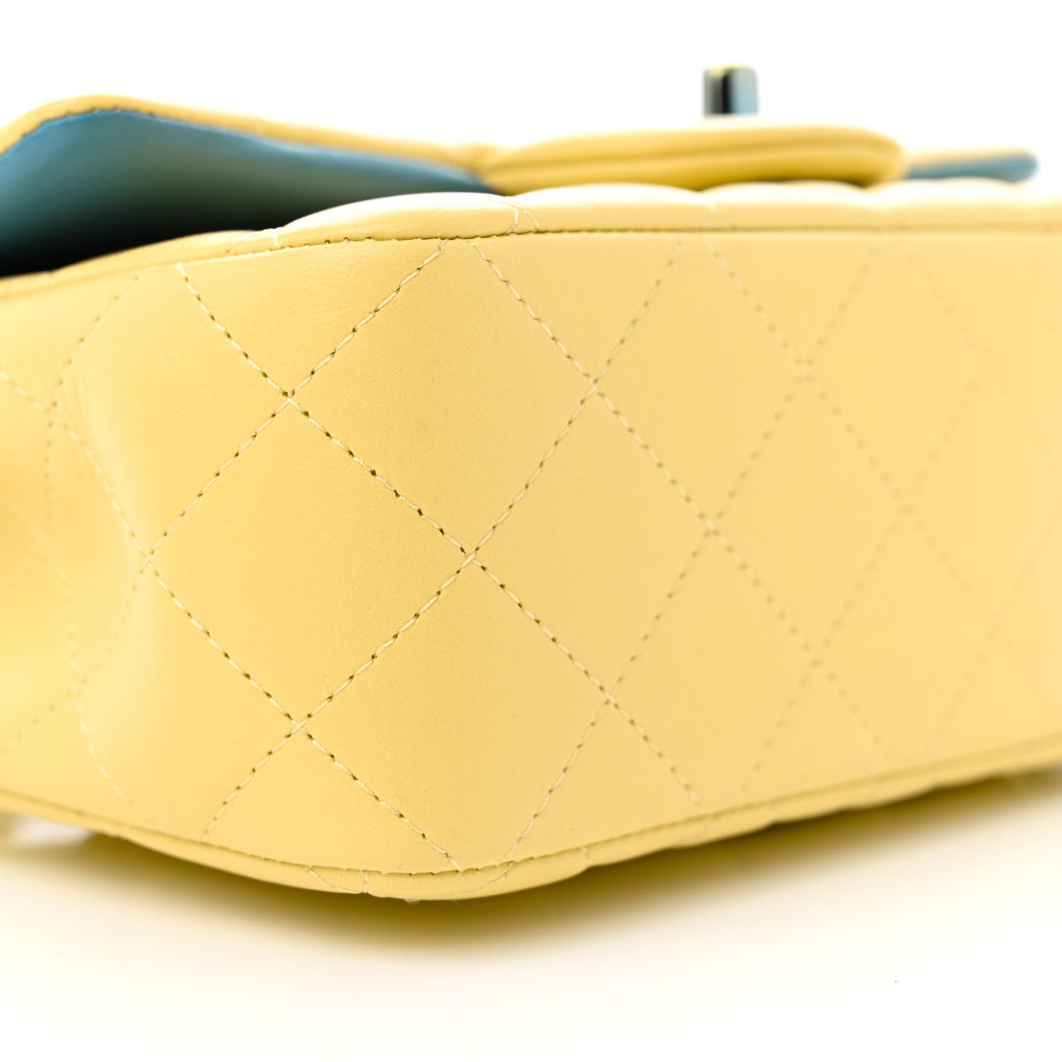 Chanel Lambskin Quilted Mini Rectangular Flap Yellow Blue 9 of 10