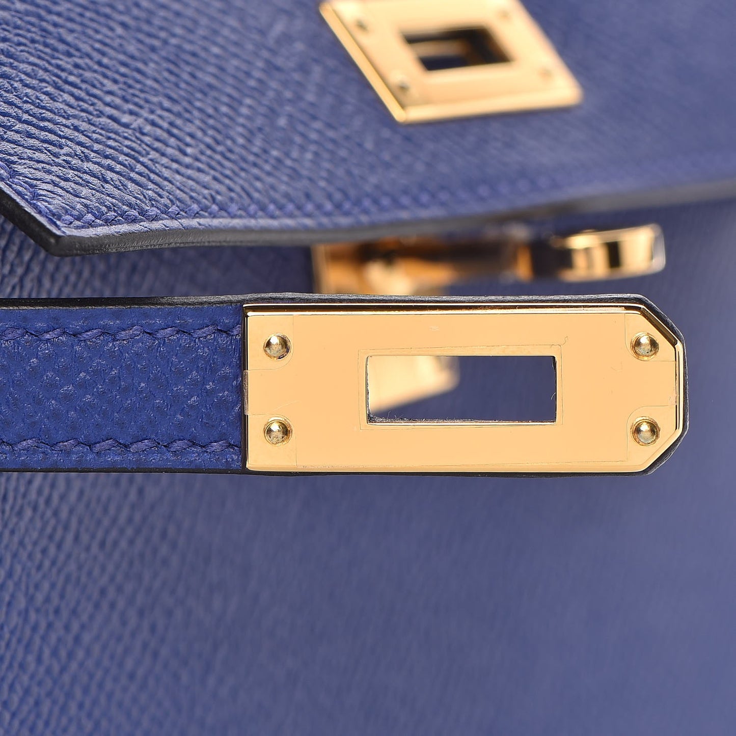 Epsom Mini Kelly Sellier 20 Bleu Electrique