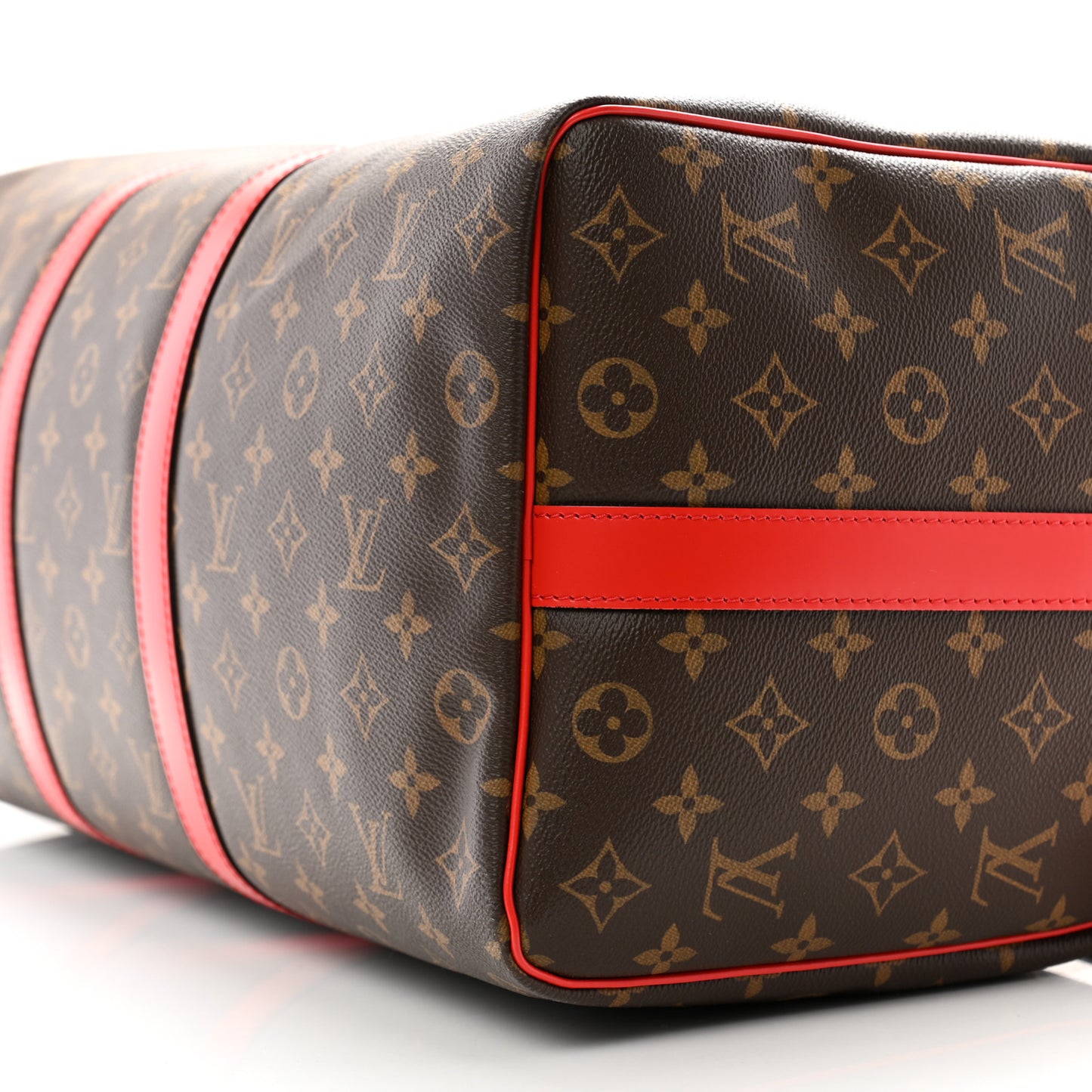 Calfskin Monogram Keepall Bandouliere 50 Coquelicot