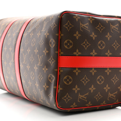 Louis Vuitton Calfskin Monogram Keepall Bandouliere 50 Coquelicot 10 of 11