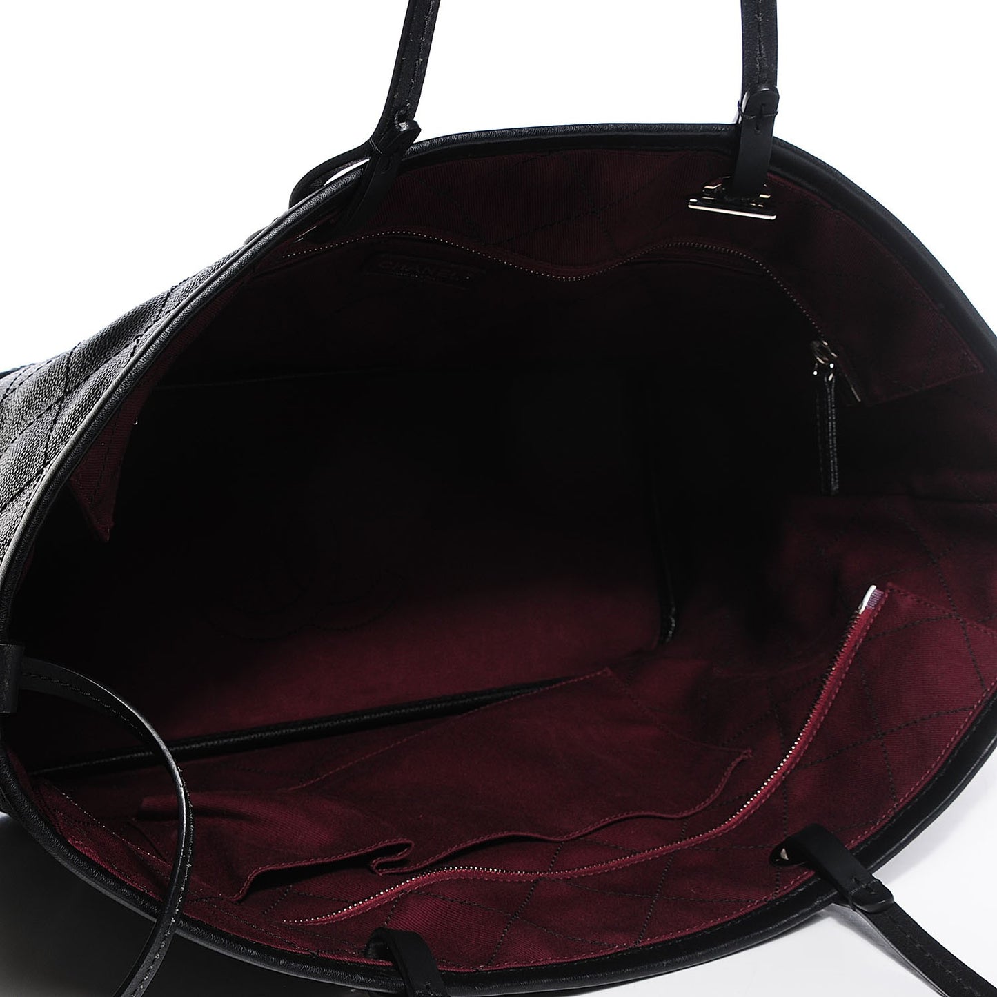 Grained Calfskin Shopping Fever Large Tote Black